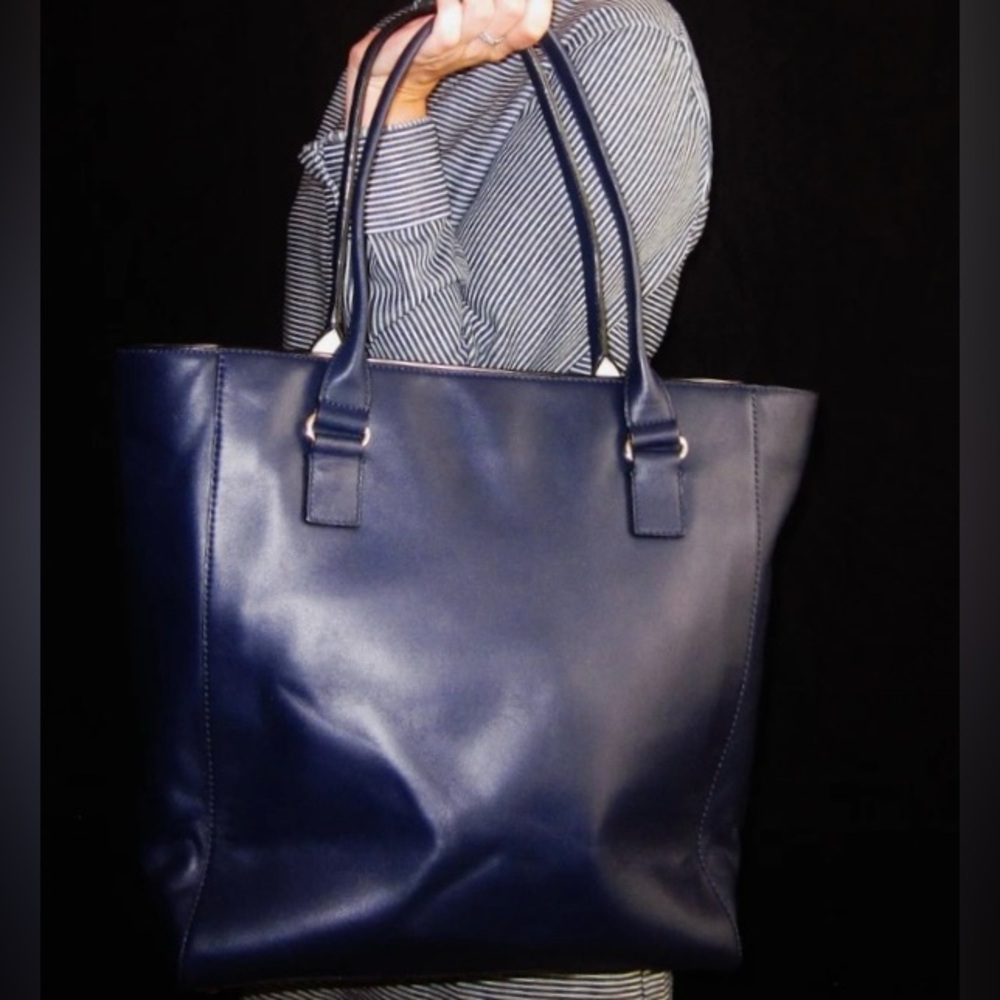 Kate Spade Hampton Road Smooth Navy Leather Davis Tote - Picture 3 of 11